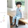 imageLOLANTA Boys 4Piece Formal Suit Wedding Ring Bearer Outfit Vest Pants with Dress Shirt Bow Tie for Graduation 213 YearsBlue