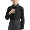 imageLOLANTA Boys Button Down Shirts Solid Color Poplin Fabric Kindergarten GraduationPartyWedding Suit ShirtBlack