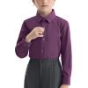 imageLOLANTA Boys Button Down Shirts Solid Color Poplin Fabric Kindergarten GraduationPartyWedding Suit ShirtPurple