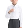 imageLOLANTA Boys Button Down Shirts Solid Color Poplin Fabric Kindergarten GraduationPartyWedding Suit ShirtWhite