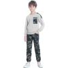 imageLOLANTA Boys Clothes Casual Camouflage 2 Piece Outfits Kids Long sleeve Sweatshirt Pants Sets Tracksuit01grey