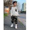 imageLOLANTA Boys Clothes Casual Camouflage 2 Piece Outfits Kids Long sleeve Sweatshirt Pants Sets Tracksuit01white
