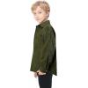 imageLOLANTA Boys Corduroy Shirts Kids Western Botton Down Shacket with Pocket Fall Long Sleeve Solid Lapel TopsArmy Green