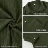 imageLOLANTA Boys Corduroy Shirts Kids Western Botton Down Shacket with Pocket Fall Long Sleeve Solid Lapel TopsArmy Green