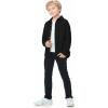 imageLOLANTA Boys Corduroy Shirts Kids Western Botton Down Shacket with Pocket Fall Long Sleeve Solid Lapel TopsBlack