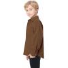 imageLOLANTA Boys Corduroy Shirts Kids Western Botton Down Shacket with Pocket Fall Long Sleeve Solid Lapel TopsBrown