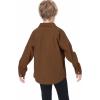 imageLOLANTA Boys Corduroy Shirts Kids Western Botton Down Shacket with Pocket Fall Long Sleeve Solid Lapel TopsBrown