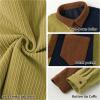 imageLOLANTA Boys Corduroy Shirts Kids Western Botton Down Shacket with Pocket Fall Long Sleeve Solid Lapel TopsBrown Splice Green