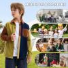imageLOLANTA Boys Corduroy Shirts Kids Western Botton Down Shacket with Pocket Fall Long Sleeve Solid Lapel TopsBrown Splice Green
