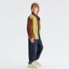 imageLOLANTA Boys Corduroy Shirts Kids Western Botton Down Shacket with Pocket Fall Long Sleeve Solid Lapel TopsBrown Splice Green