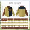 imageLOLANTA Boys Corduroy Shirts Kids Western Botton Down Shacket with Pocket Fall Long Sleeve Solid Lapel TopsBrown Splice Green