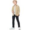 imageLOLANTA Boys Corduroy Shirts Kids Western Botton Down Shacket with Pocket Fall Long Sleeve Solid Lapel TopsKhaki