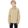 imageLOLANTA Boys Corduroy Shirts Kids Western Botton Down Shacket with Pocket Fall Long Sleeve Solid Lapel TopsKhaki