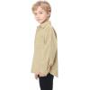 imageLOLANTA Boys Corduroy Shirts Kids Western Botton Down Shacket with Pocket Fall Long Sleeve Solid Lapel TopsKhaki