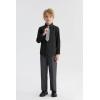 imageLOLANTA Boys Dress Shirts Button Down Shirt Long Sleeve Boys Kids Shirts and Tie Sets Solid Color Uniforms 213 YearsBlack