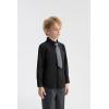 imageLOLANTA Boys Dress Shirts Button Down Shirt Long Sleeve Boys Kids Shirts and Tie Sets Solid Color Uniforms 213 YearsBlack