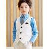 imageLOLANTA Boys Dress Shirts Button Down Shirt Long Sleeve Boys Kids Shirts and Tie Sets Solid Color Uniforms 213 YearsBlue