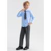 imageLOLANTA Boys Dress Shirts Button Down Shirt Long Sleeve Boys Kids Shirts and Tie Sets Solid Color Uniforms 213 YearsLight Blue