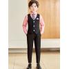 imageLOLANTA Boys Dress Shirts Button Down Shirt Long Sleeve Boys Kids Shirts and Tie Sets Solid Color Uniforms 213 YearsPink