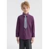 imageLOLANTA Boys Dress Shirts Button Down Shirt Long Sleeve Boys Kids Shirts and Tie Sets Solid Color Uniforms 213 YearsPurple