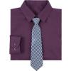 imageLOLANTA Boys Dress Shirts Button Down Shirt Long Sleeve Boys Kids Shirts and Tie Sets Solid Color Uniforms 213 YearsPurple