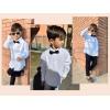 imageLOLANTA Boys Dress Shirts Button Down Shirt Long Sleeve Boys Kids Shirts and Tie Sets Solid Color Uniforms 213 YearsWhite