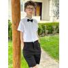 imageLOLANTA Boys Dress Shorts Kids Summer Shorts School Uniform OutfitFlat Front Solid Adjustable Waist 214 YearsBlack
