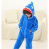 imageLOLANTA Boys Girls Dinosaur Shark Costume Flannel Jumpsuits Soft Animal One Piece for Kids Holiday BirthdayBlue