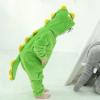 imageLOLANTA Boys Girls Dinosaur Shark Costume Flannel Jumpsuits Soft Animal One Piece for Kids Holiday BirthdayDark Green