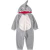 imageLOLANTA Boys Girls Dinosaur Shark Costume Flannel Jumpsuits Soft Animal One Piece for Kids Holiday BirthdayGray