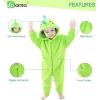 imageLOLANTA Boys Girls Dinosaur Shark Costume Flannel Jumpsuits Soft Animal One Piece for Kids Holiday BirthdayGreen