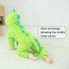 imageLOLANTA Boys Girls Dinosaur Shark Costume Flannel Jumpsuits Soft Animal One Piece for Kids Holiday BirthdayGreen
