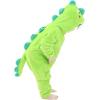 imageLOLANTA Boys Girls Dinosaur Shark Costume Flannel Jumpsuits Soft Animal One Piece for Kids Holiday BirthdayGreen