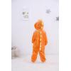 imageLOLANTA Boys Girls Dinosaur Shark Costume Flannel Jumpsuits Soft Animal One Piece for Kids Holiday BirthdayOrange