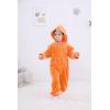 imageLOLANTA Boys Girls Dinosaur Shark Costume Flannel Jumpsuits Soft Animal One Piece for Kids Holiday BirthdayOrange