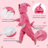 imageLOLANTA Boys Girls Dinosaur Shark Costume Flannel Jumpsuits Soft Animal One Piece for Kids Holiday BirthdayRose Red