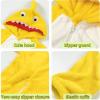 imageLOLANTA Boys Girls Dinosaur Shark Costume Flannel Jumpsuits Soft Animal One Piece for Kids Holiday BirthdayYellow