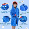 imageLOLANTA Boys Girls Hooded Bathrobe Soft Animal Plush Robe Kids Sleepwear Dressing Gown Gift 28 YearsBlue