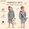 imageLOLANTA Boys Girls Hooded Bathrobe Soft Animal Plush Robe Kids Sleepwear Dressing Gown Gift 28 YearsGrey Shark