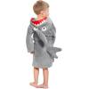imageLOLANTA Boys Girls Hooded Bathrobe Soft Animal Plush Robe Kids Sleepwear Dressing Gown Gift 28 YearsGrey Shark