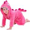 imageLOLANTA Boys Girls Hooded Bathrobe Soft Animal Plush Robe Kids Sleepwear Dressing Gown Gift 28 YearsRosered