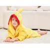 imageLOLANTA Boys Girls Hooded Bathrobe Soft Animal Plush Robe Kids Sleepwear Dressing Gown Gift 28 YearsYellow