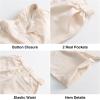 imageLOLANTA Boys Linen Suit 4 Piece Summer Gentleman Outfit Kids Dress Vest Shirt Shorts Set for Beach Wedding GraduationBeige