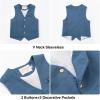 imageLOLANTA Boys Linen Suit 4 Piece Summer Gentleman Outfit Kids Dress Vest Shirt Shorts Set for Beach Wedding GraduationBlue