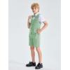 imageLOLANTA Boys Linen Suit 4 Piece Summer Gentleman Outfit Kids Dress Vest Shirt Shorts Set for Beach Wedding GraduationGreen