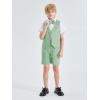 imageLOLANTA Boys Linen Suit 4 Piece Summer Gentleman Outfit Kids Dress Vest Shirt Shorts Set for Beach Wedding GraduationGreen