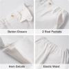 imageLOLANTA Boys Linen Suit 4 Piece Summer Gentleman Outfit Kids Dress Vest Shirt Shorts Set for Beach Wedding GraduationWhite