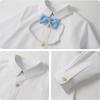 imageLOLANTA Boys Linen Suit Dress Clothes Kids Graduation Wedding Outfit 4 Piece Shirt Vest Pants Set with Bow TieLight Blue