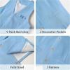 imageLOLANTA Boys Linen Suit Dress Clothes Kids Graduation Wedding Outfit 4 Piece Shirt Vest Pants Set with Bow TieLight Blue