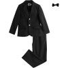 imageLOLANTA Boys Suit Wedding Ring Bearer Outfit Kids Suit Set Blazer Pants Bow Tie Dress Clothes Formal WearBlack